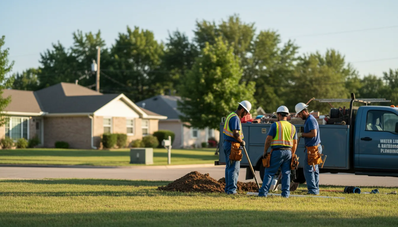 Residential water line and bathroom plumbing service in Moorland, IA